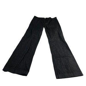 Talbots women's jeans 10 trouser wide leg mid rise dark wash blue denim pants